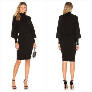 L'Academie The Jen Sweater Dress in Black